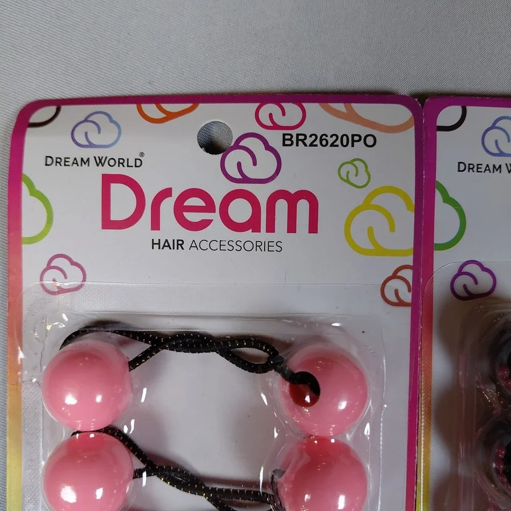 30 Dream World Knocker Twin Bead Ball Ponytail Holder Bubble 20mm Hair Ties